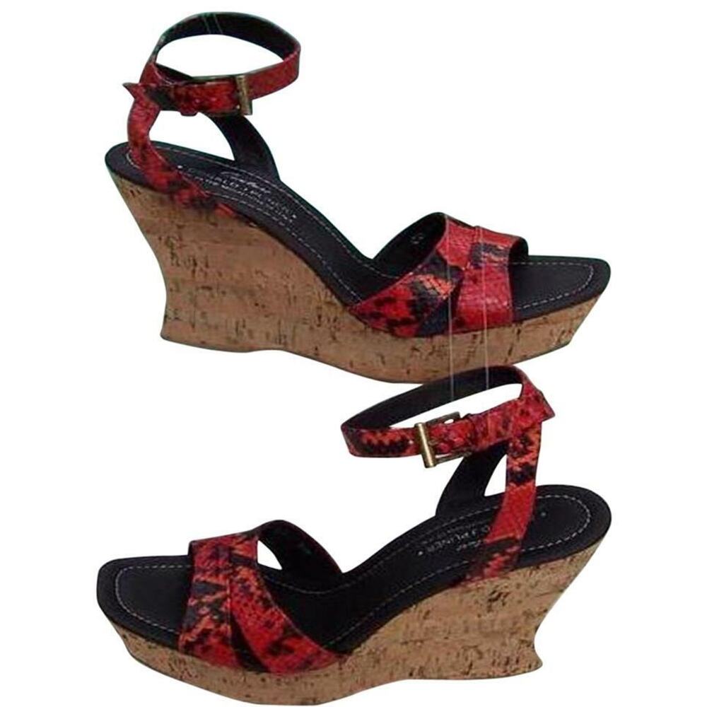 Donald Pliner Hand Carved Cork Pitone Leather Wedge Platform Shoe New $250 NIB - Picture 3 of 4